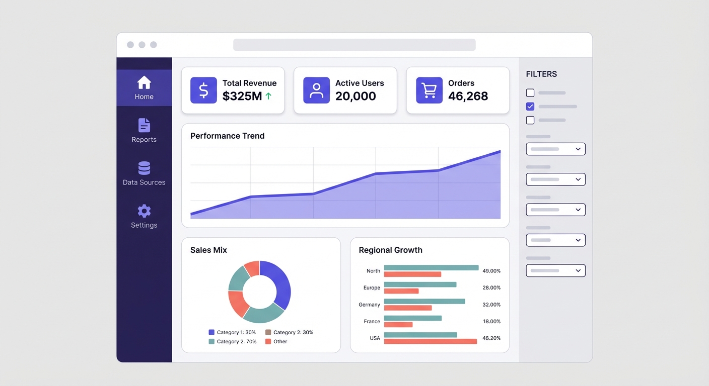 Traditional BI platform dashboard interface